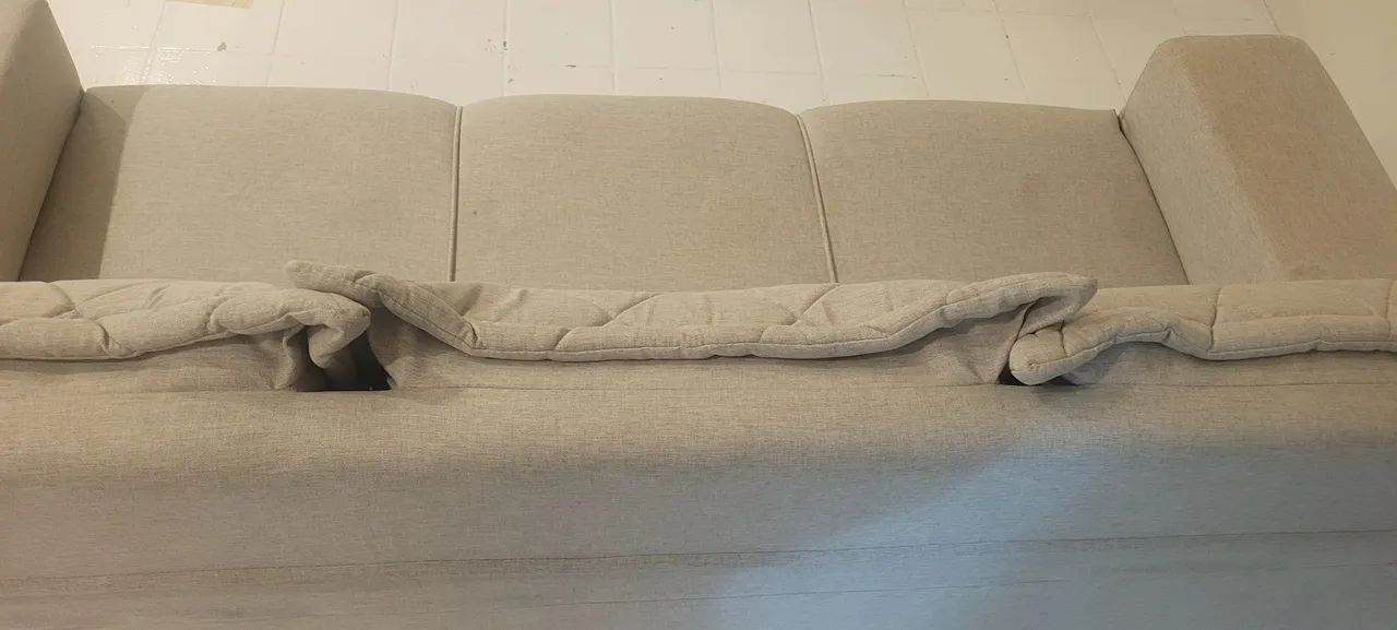 PAINEL DE TV BRANCO + SOFÁ CINZA - Foto 3
