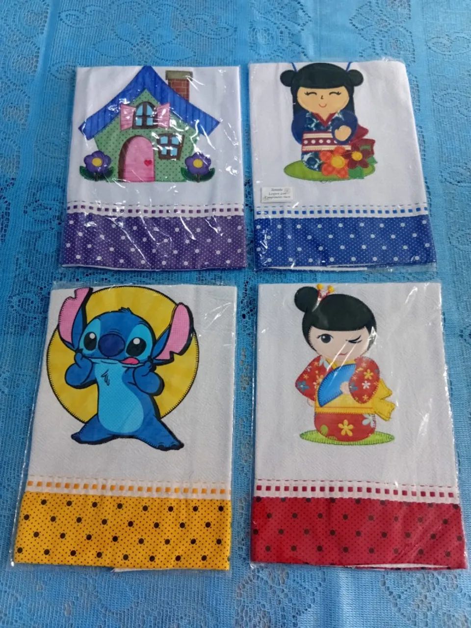 Pano de prato patchwork kit com 4 panos
