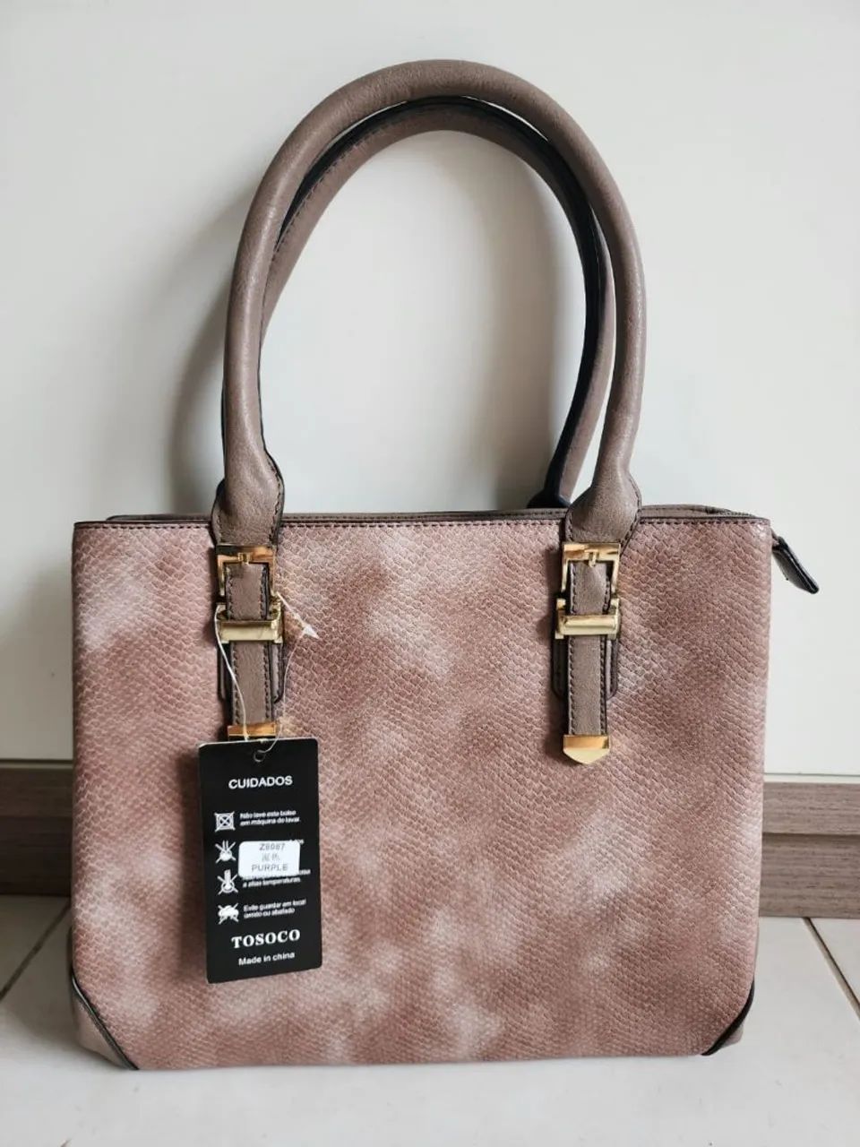 Bolsa de couro marrom da marca TOSOCO - Foto 2