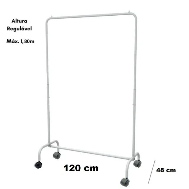Arara de Chão para Roupas Lojas Comércio 120cm com rodinhas - Foto 3