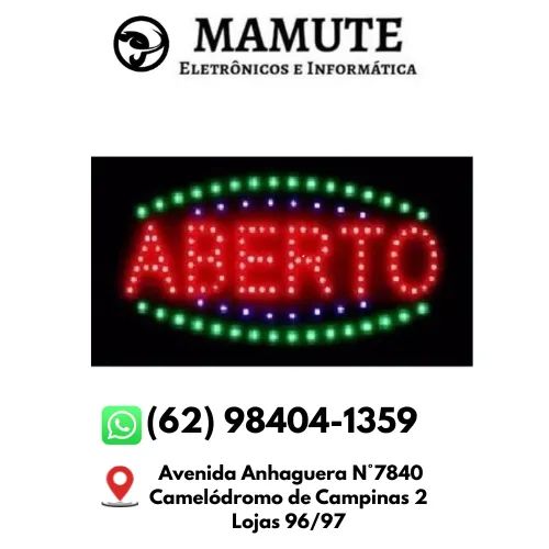 Painel Letreiro Luminoso de Led Aberto Comércio Pisca Led