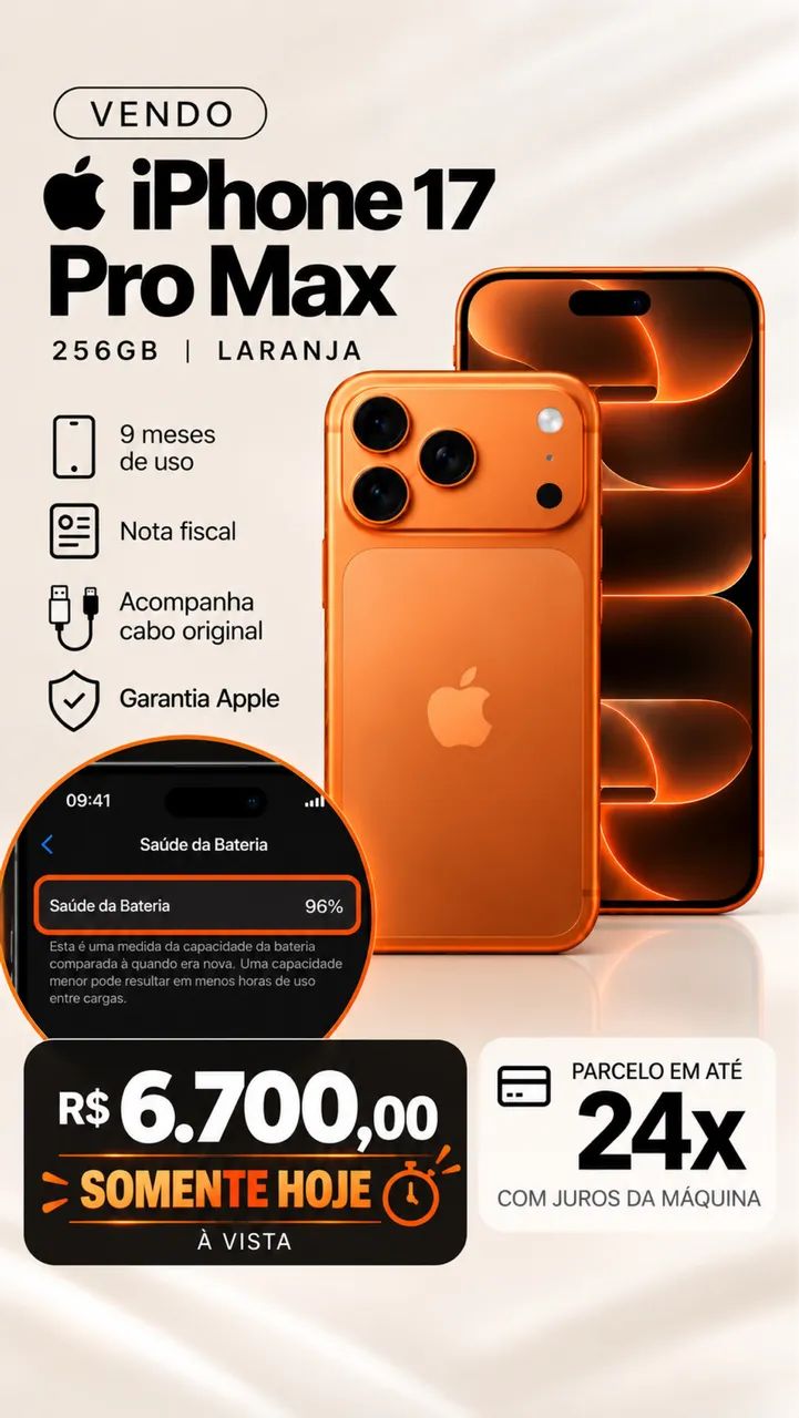 IPHONE 17 PRO MAX LARANJA