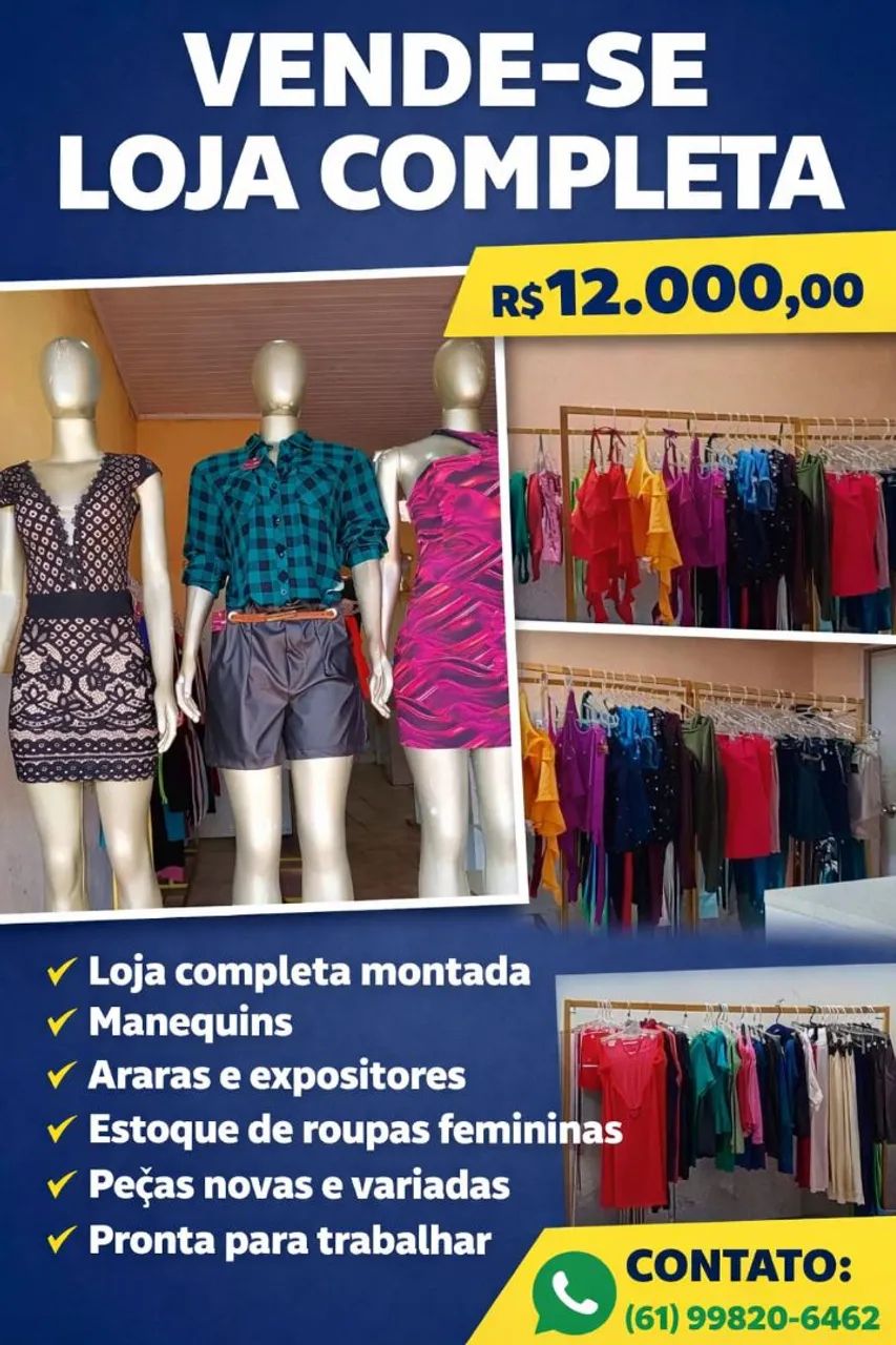 Vendo loja completa: 12.000,00.                                     