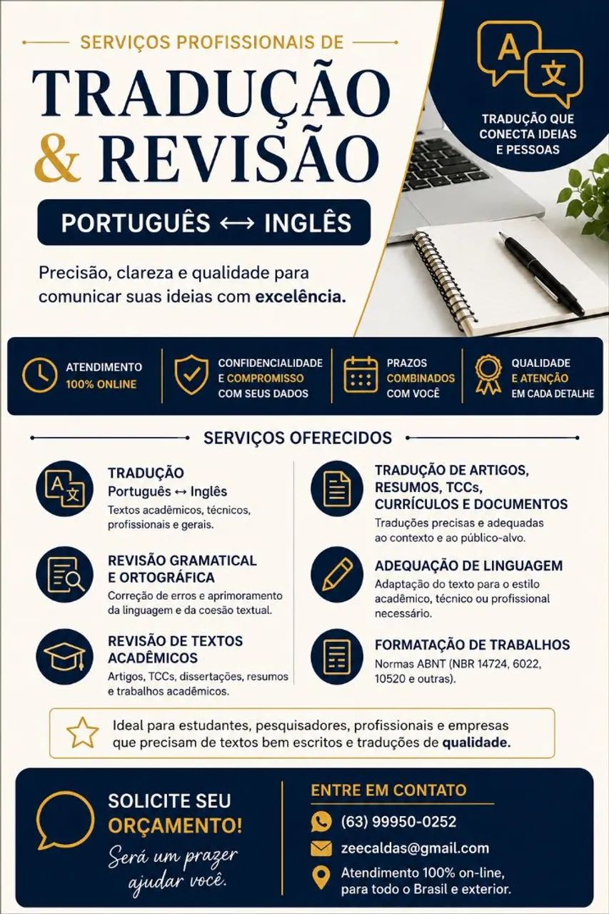 SERVIÇOS DE TRADUÇÃO E REVISÃO | PORTUGUÊS ? INGLÊS<br>