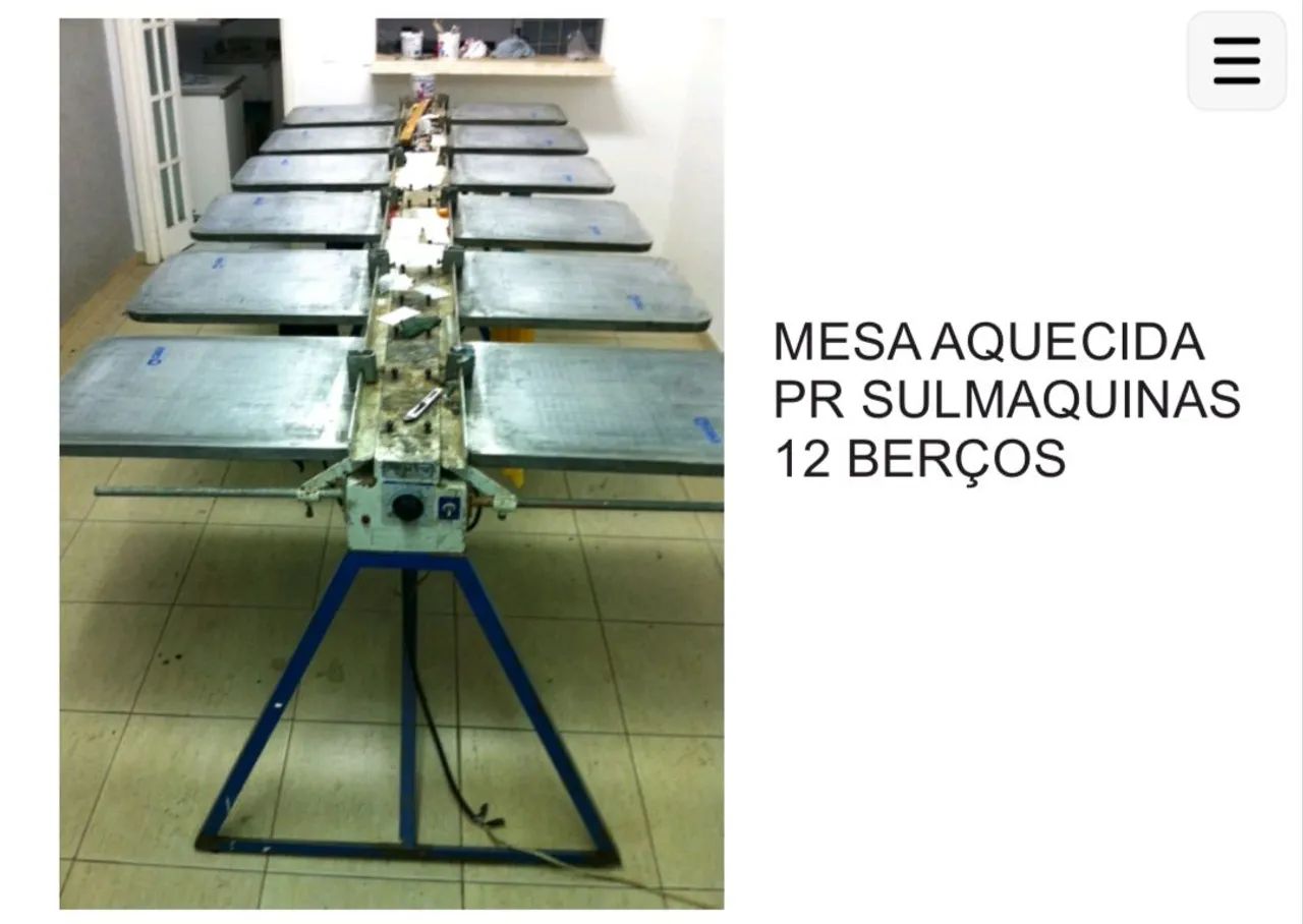 Mesa de estampa com berços térmicos 