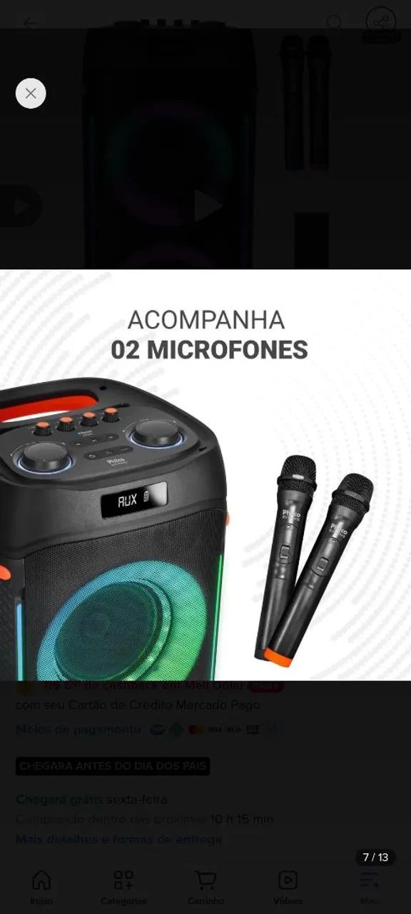 Caixa de som com karaokê philco  - Foto 5