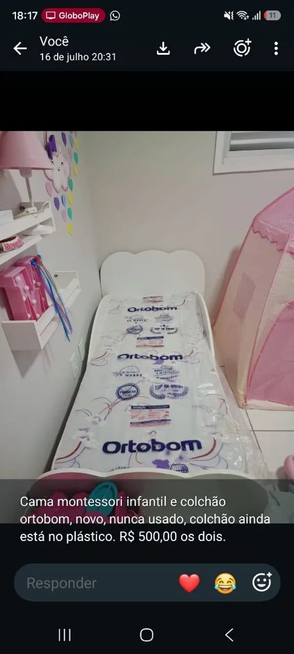 Mini Cama montessori infantil e colchão ortobom 
