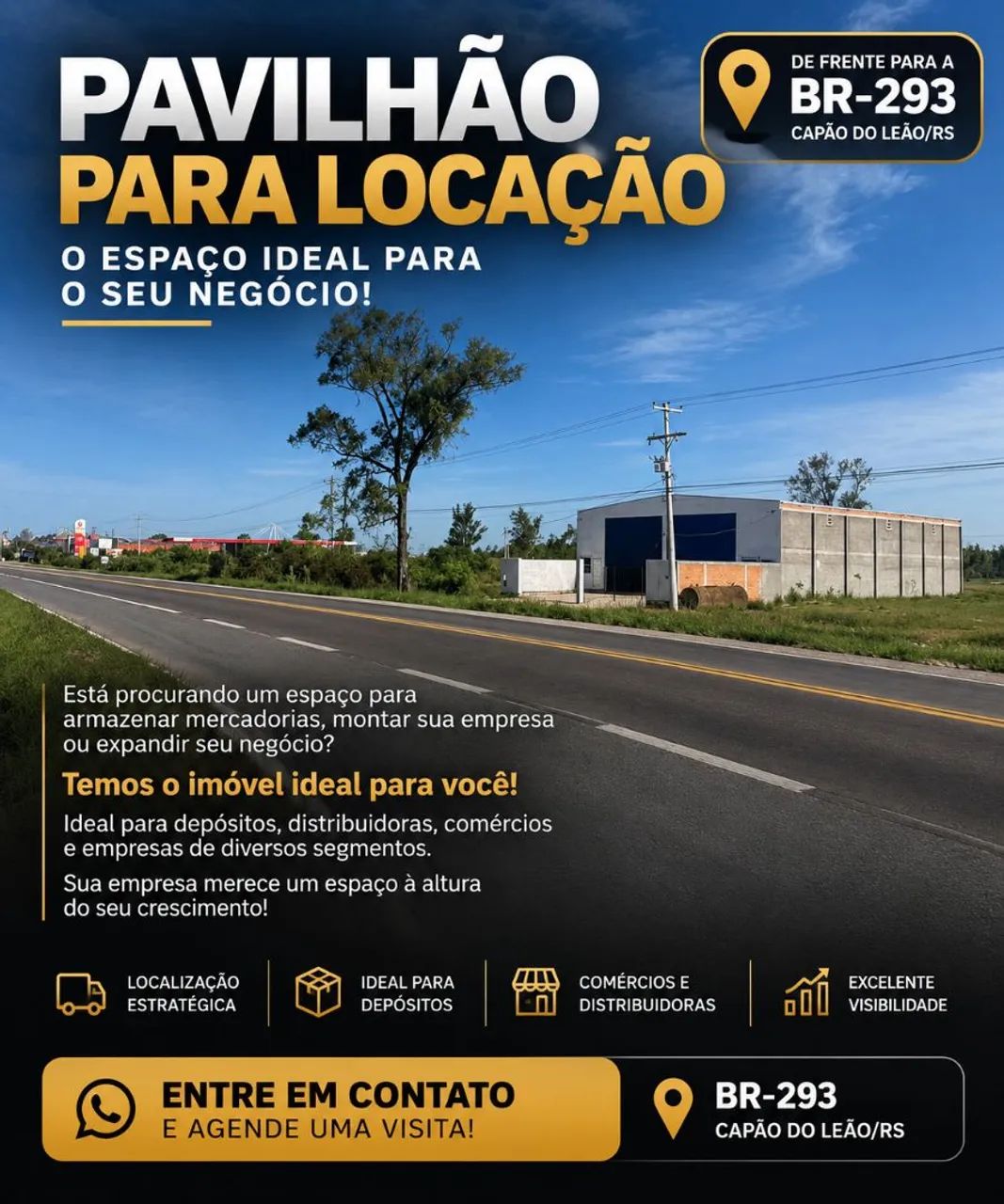 Galpão Comercial ou Pavilhão Empresarial 