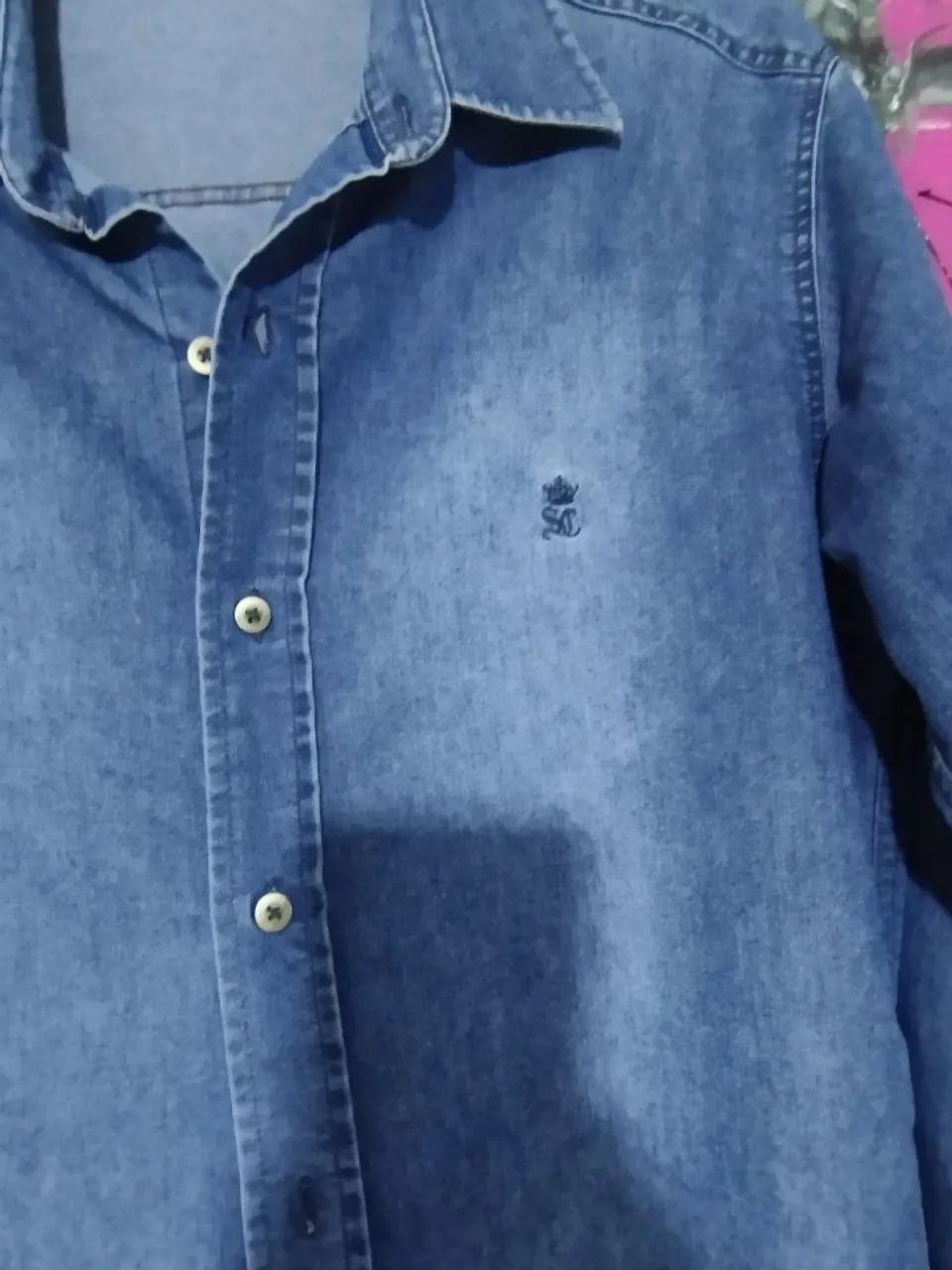 Camisa manga longa jeans Tam. p - Foto 2