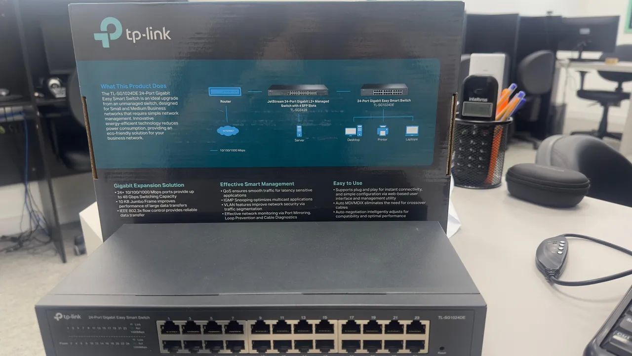 Switch TP-Link 24 Portas Gigabit Gerenciável TL-SG1024DE