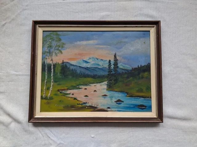 Quadro pintado a mão 58x46 