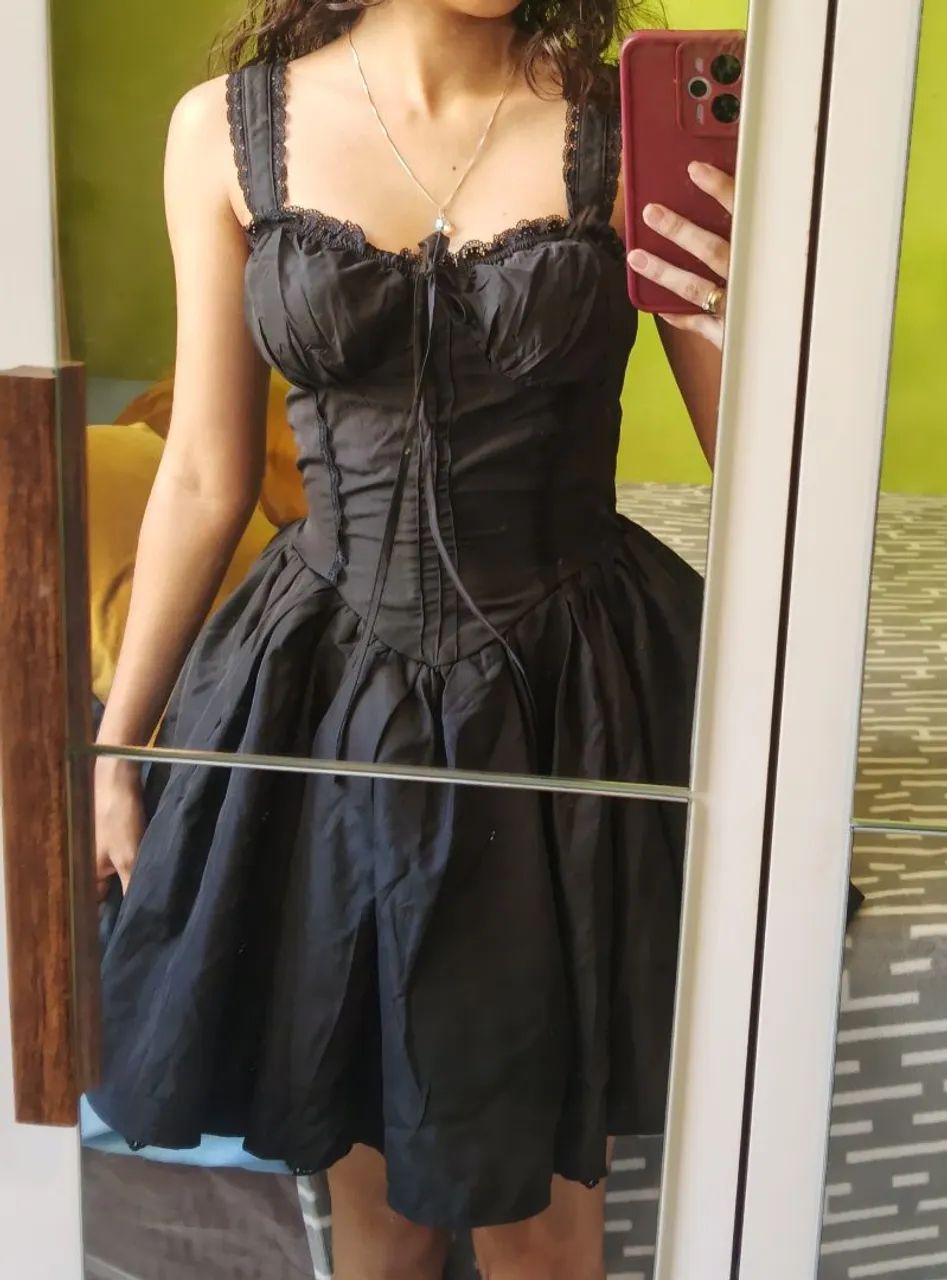 Vestido festa de tule preto