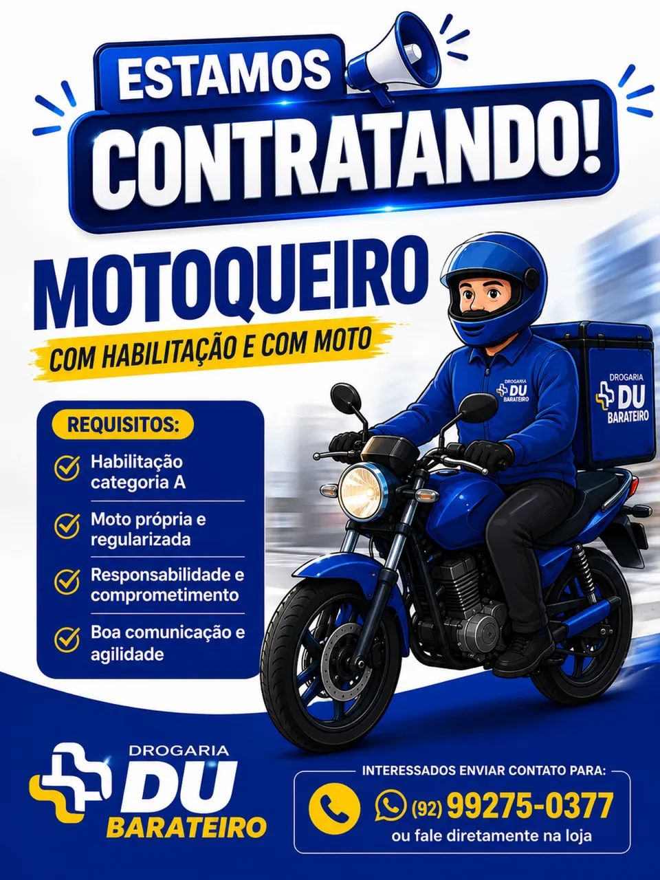 Contratando motoqueiro 