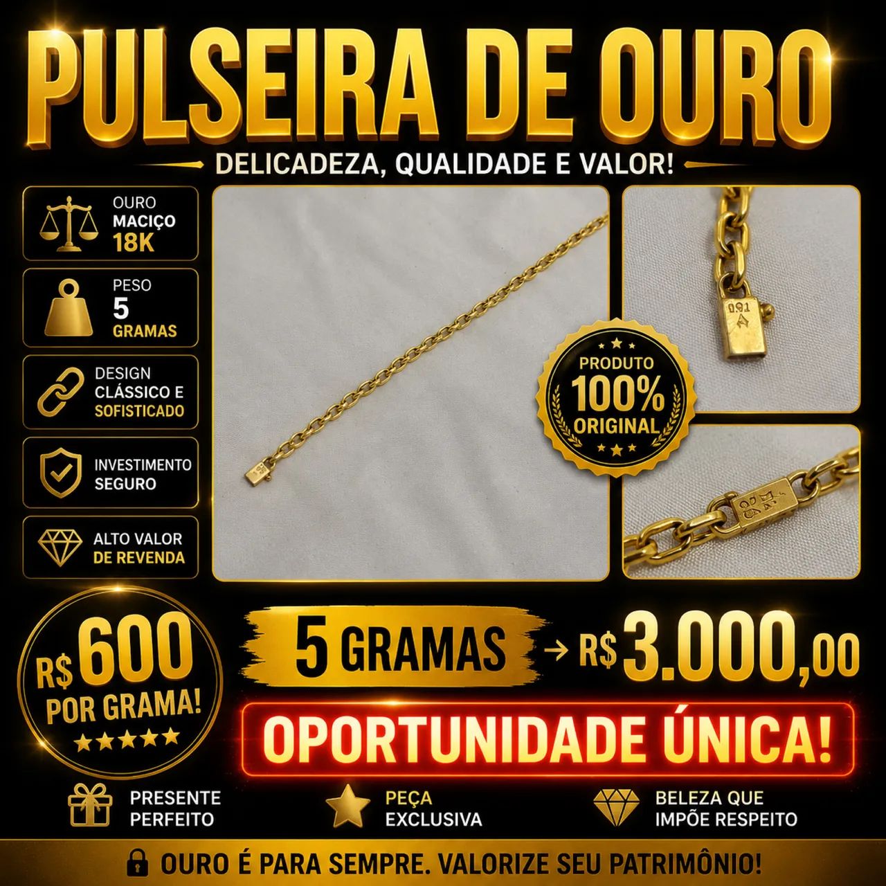 Vendo cordões e pulseiras de ouro, bem elegante  - Foto 3