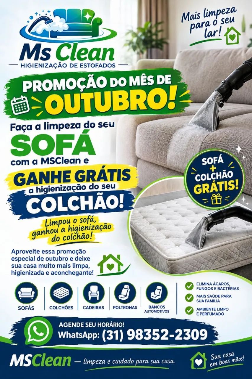 Higienizaçao+limpeza de colchão 