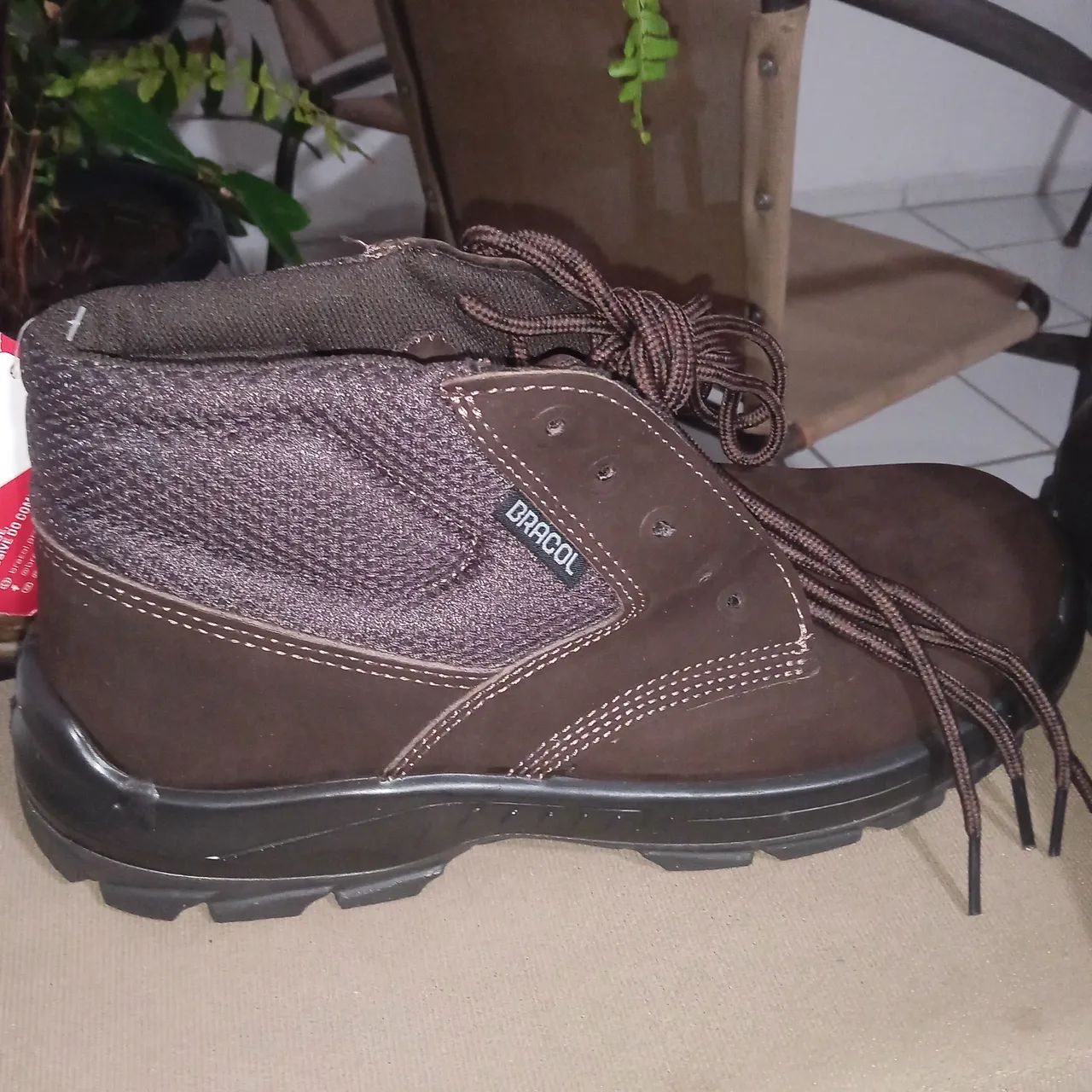 Bota Bracol Nobuck Marrom PU - N40 - Foto 5