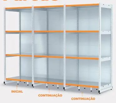 Rack Gôndola Parede  2,00m com 4 Prateleiras - Foto 2