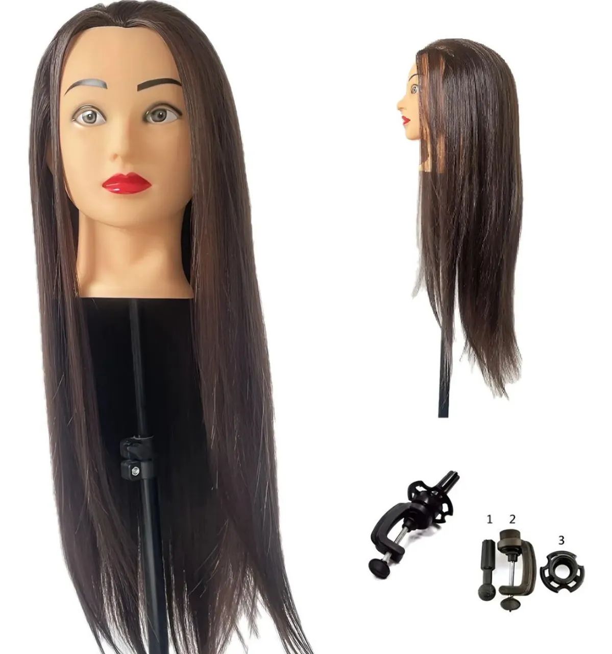 Cabeça de Treinamento com Cabelo Sintético<br><br>