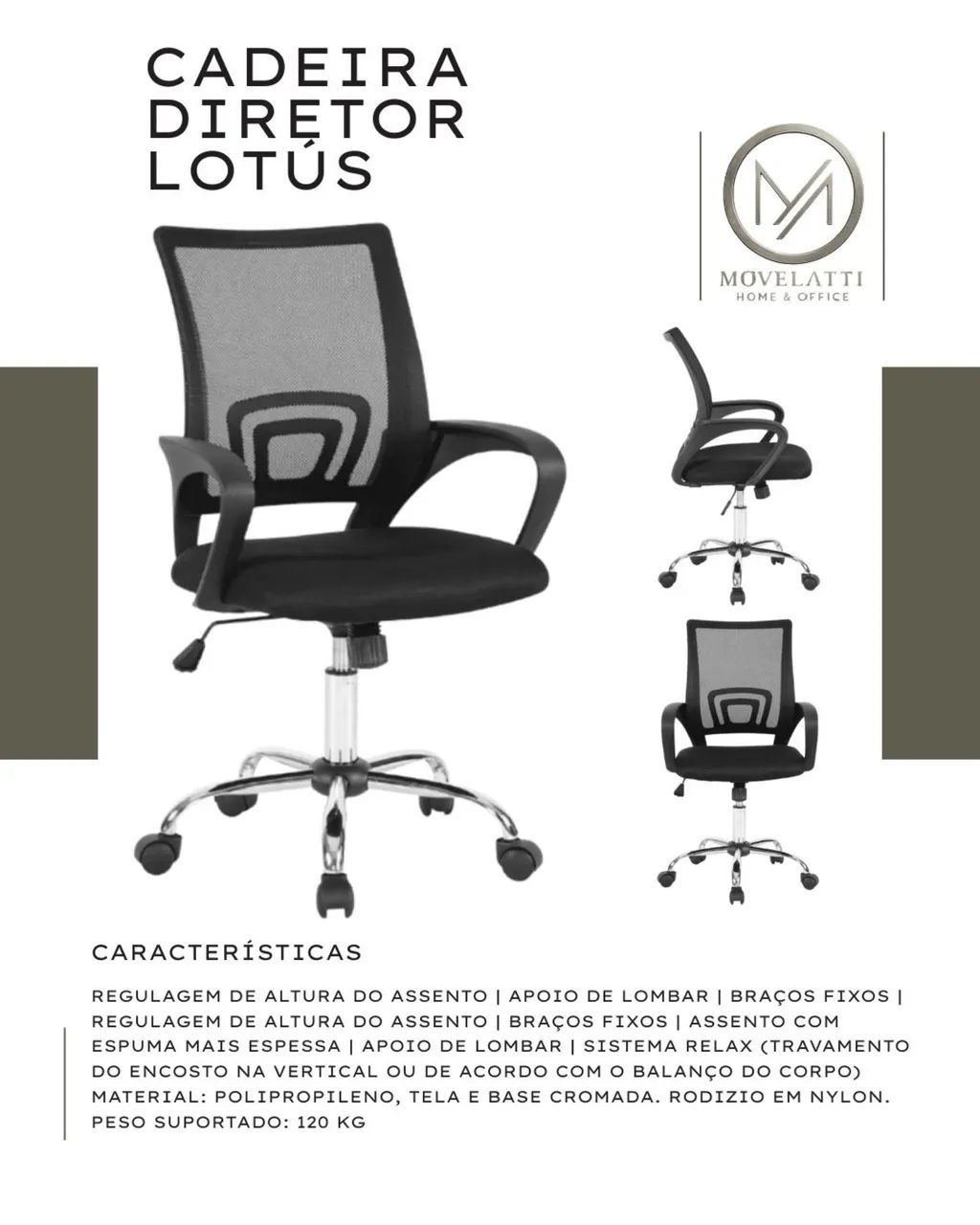 Cadeira diretor lótus 