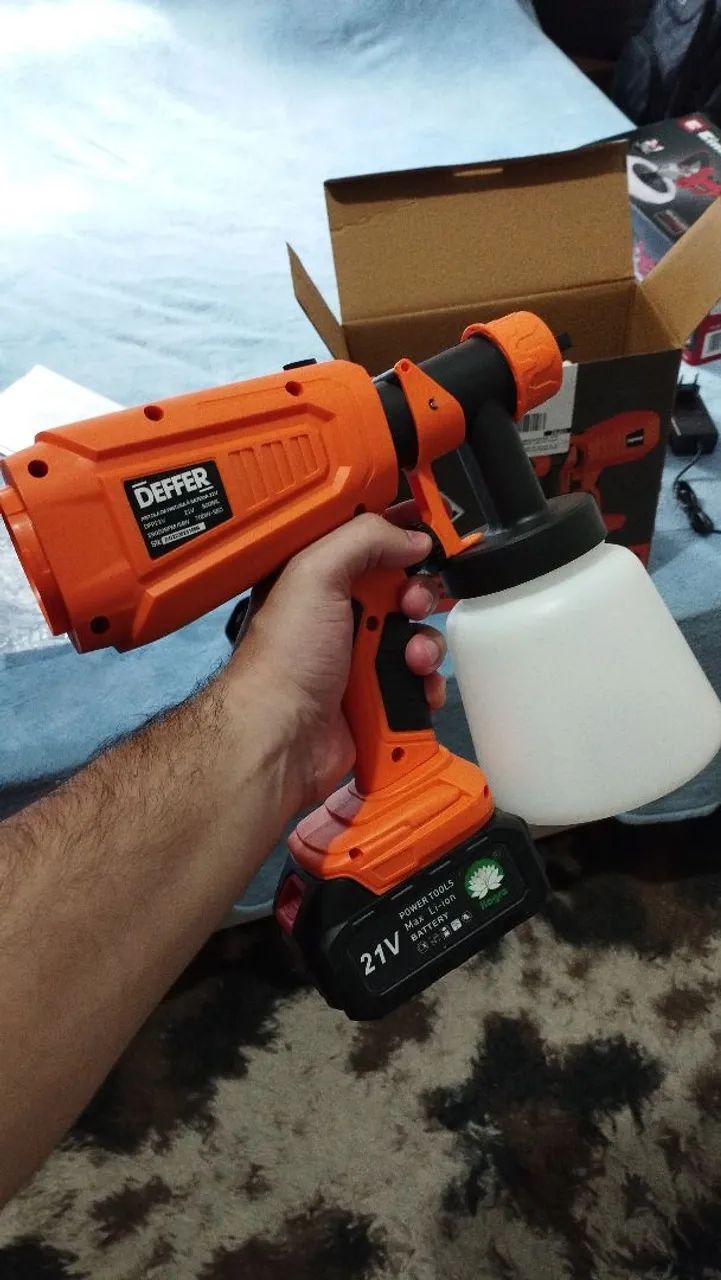 Pistola de Pintura Elétrica a Bateria 21v NOVA  - Foto 2