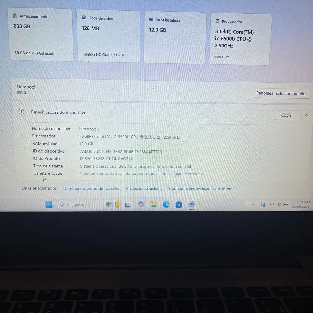 Notebook ideapad 310 core i7 12 gb de ram - Foto 3