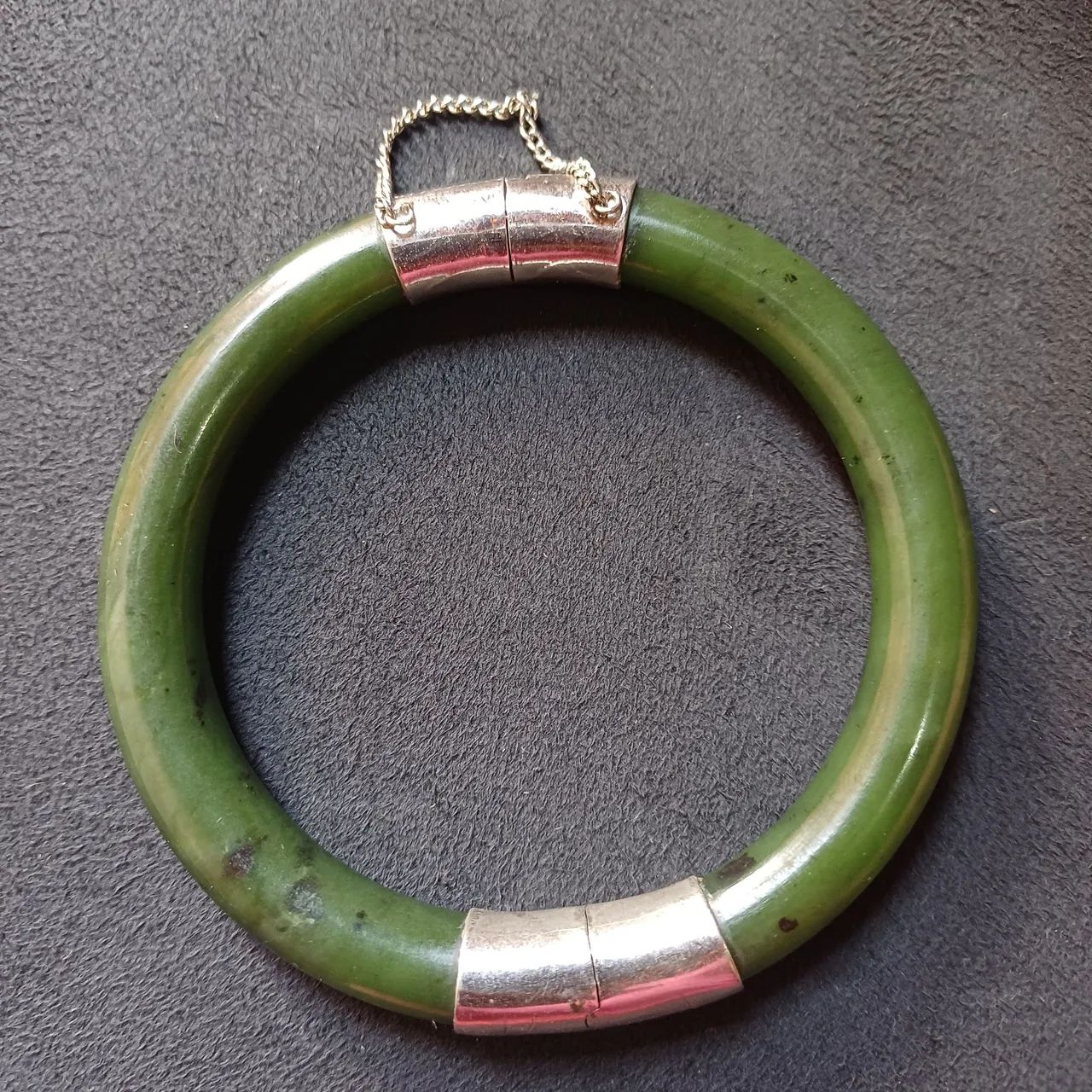 Pulseira de jade natural lapidada  - Foto 3