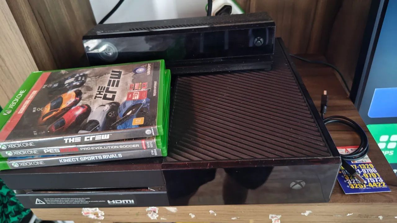 Vendo Xbox one com Kinect mais jogos