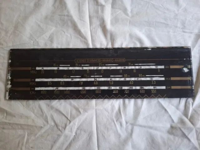 Dial de vidro de rádio/radiola antigo (possivelmente Philips)