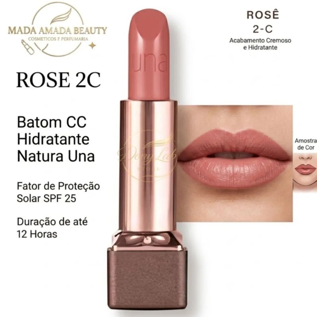 Batom CC Hidratante Natura Una cor Rosê 2C