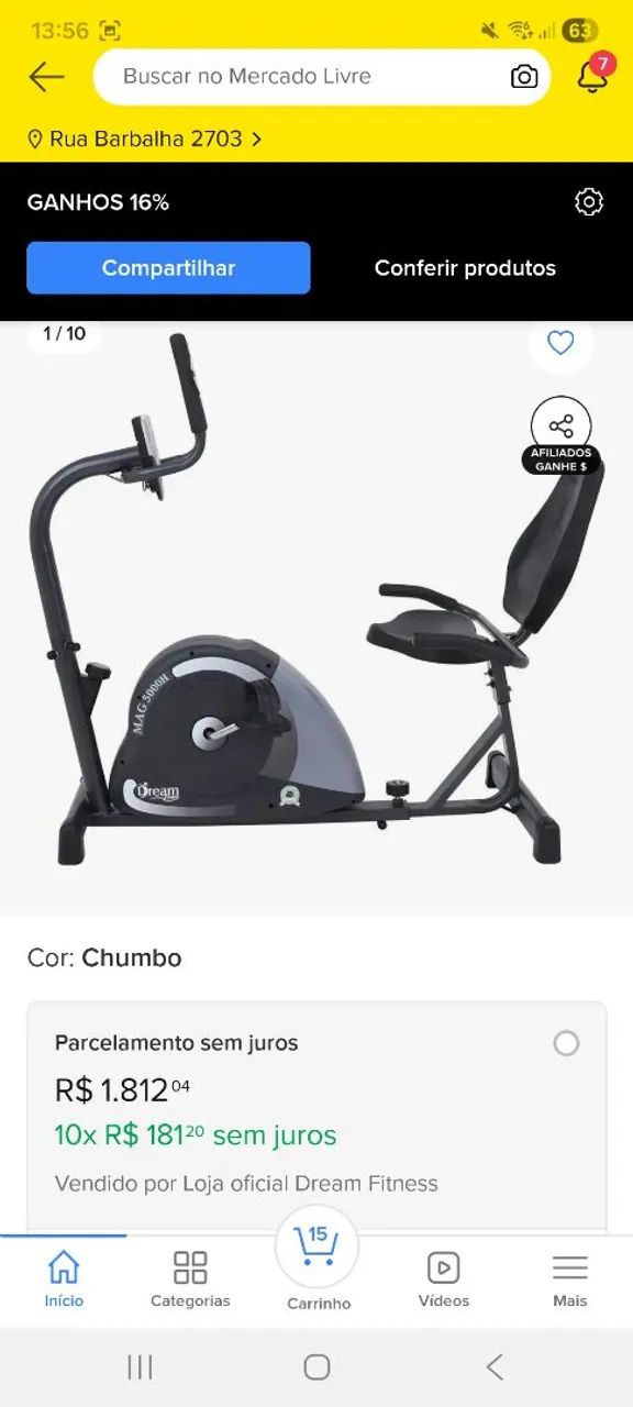 Bicicleta ergometrica Nova