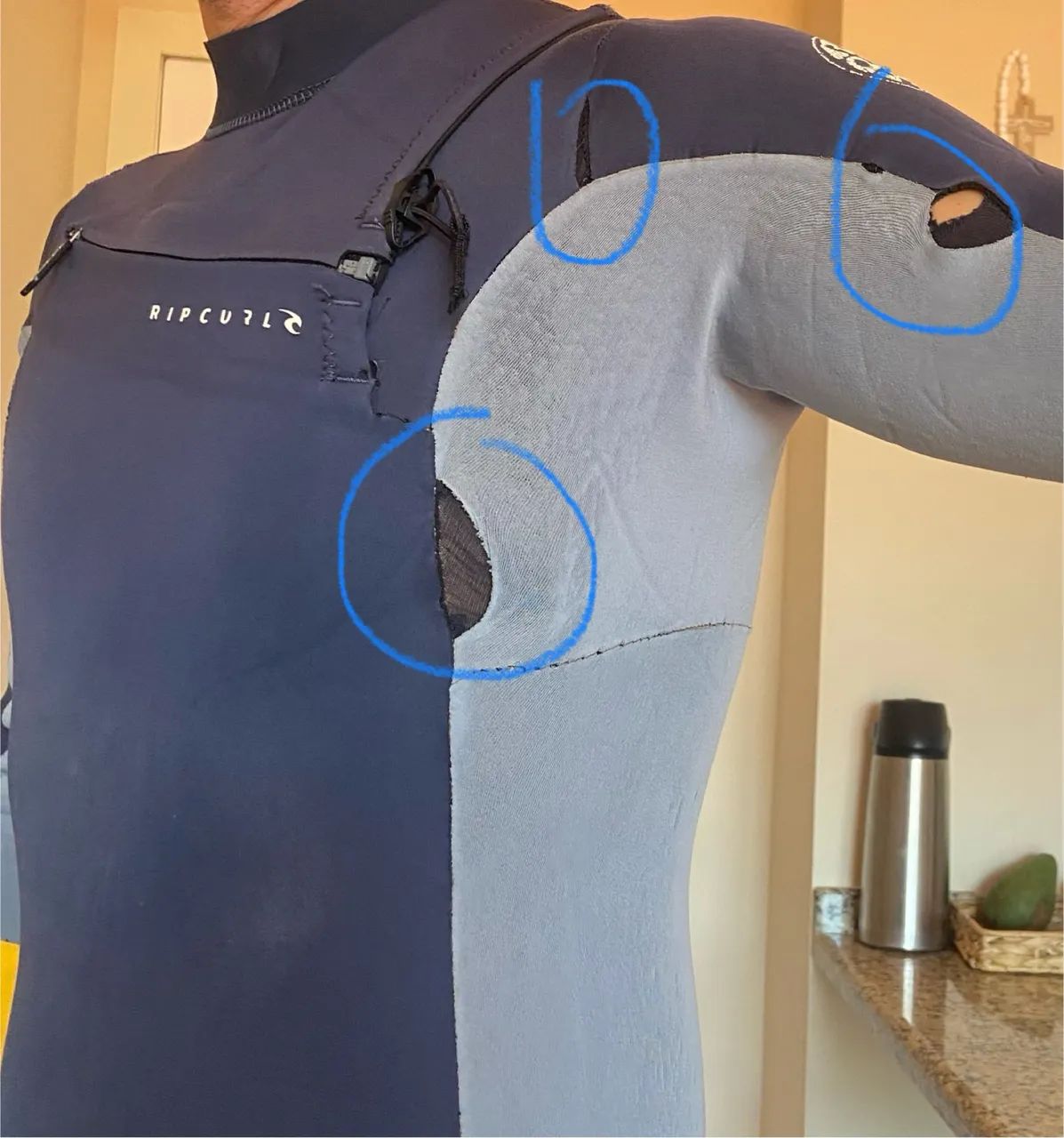 Neoprene Rip Curl Aggrolite 2mm Sealed - Tamanho P - Foto 3