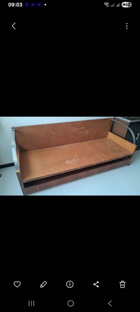 SOFA CAMA EM MADEIRA MAÇIÇA  - Foto 4
