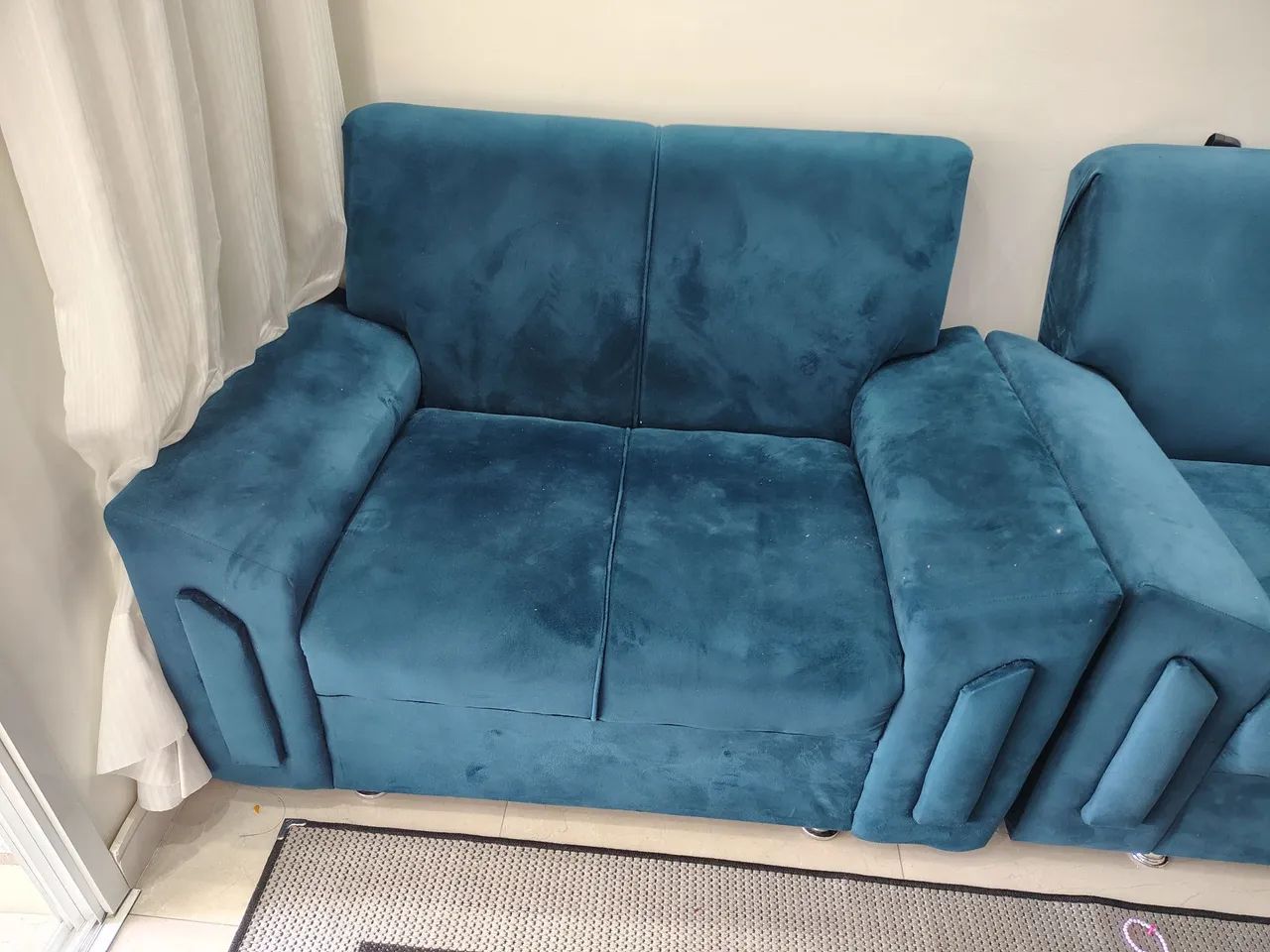 Sofá de suede2 e 3 lugares novos. - Foto 2