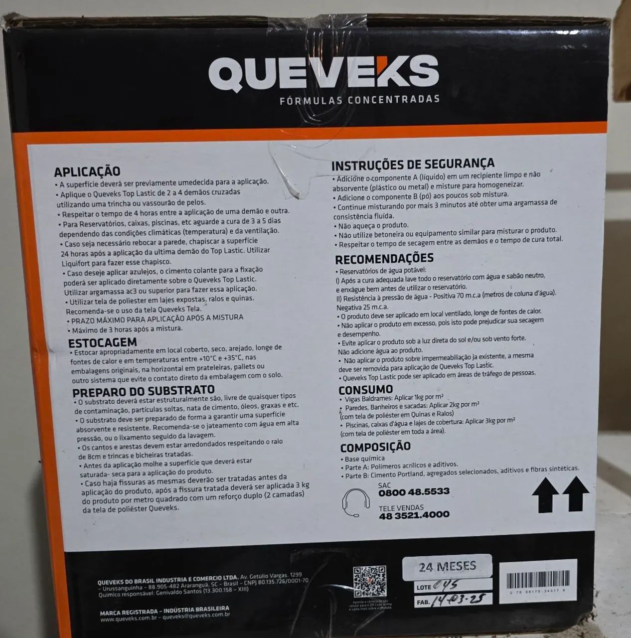 KIT TOP LASTIC ARGAMASSA IMPERMEABILIZANTE FLEXÍVEL - Foto 3