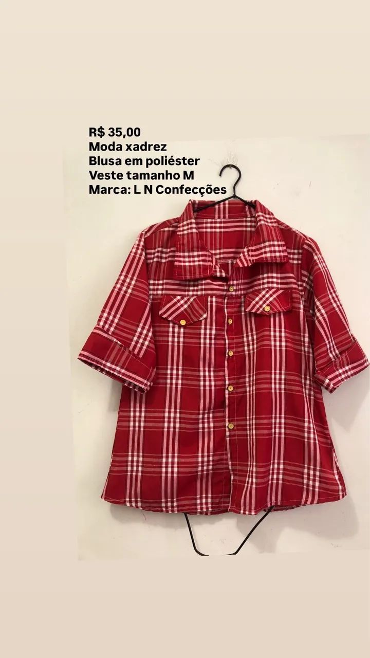 Blusa xadrez tamanho M - Foto 3