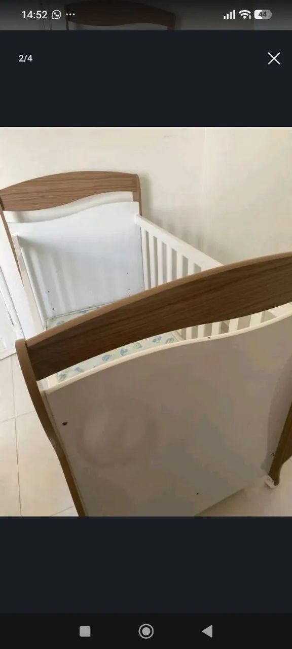 Berço de criança 3em1 R$ 500 aceito parcelamento, aceito troca em Notebook! - Foto 2