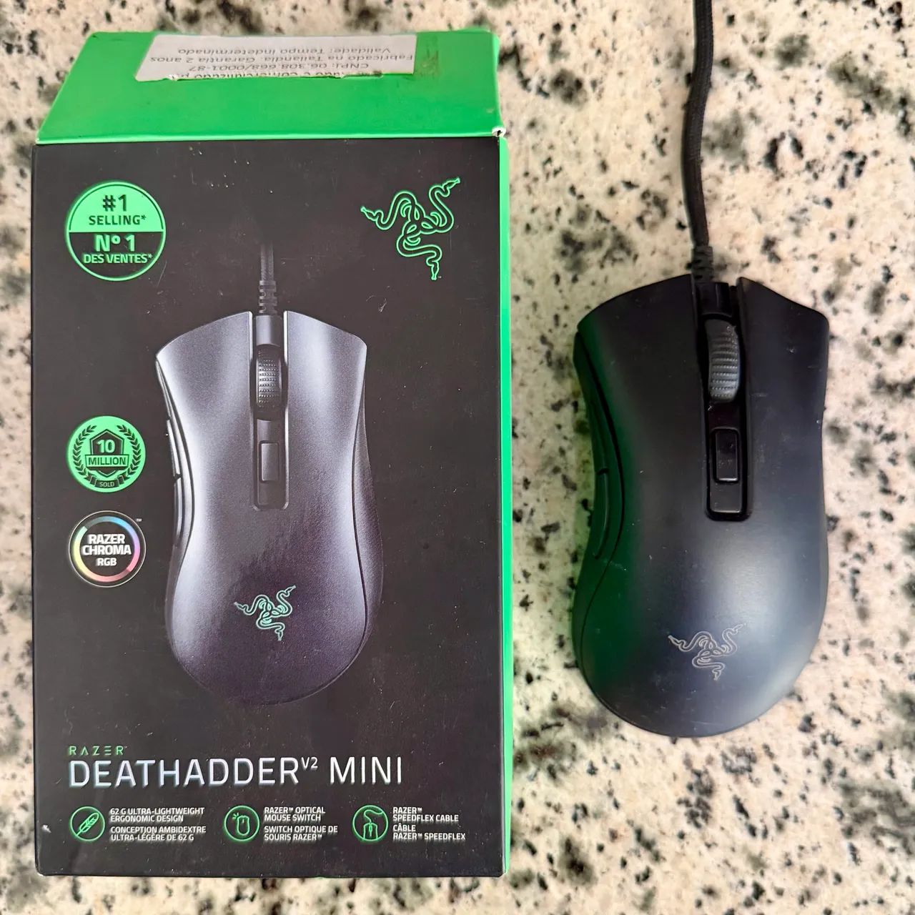 MOUSE GAMER RAZER DEATHADDER MINI V2 POUCO USADO