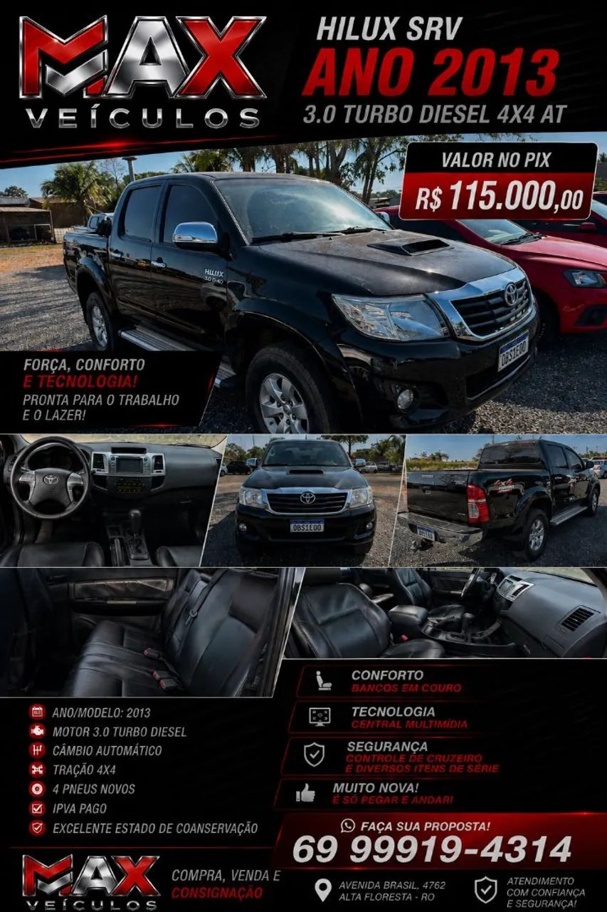 Toyota Hilux Hilux CD SRV D4-D 4x4 3.0 TDI Dies 2013