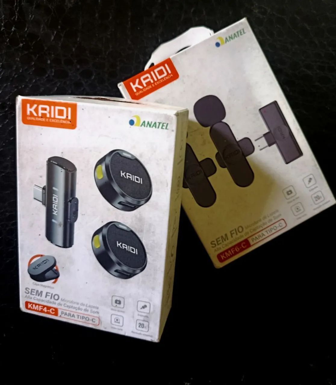 2 KIT KAIDI  - FONE BLUETOOTH + MICROFONE DE LAPELA SEM FIO