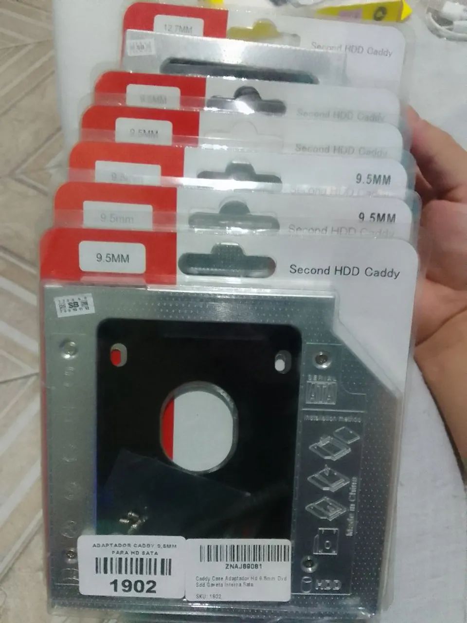 Ssd hd sata Adaptador case para hd e ssd 9.5mm