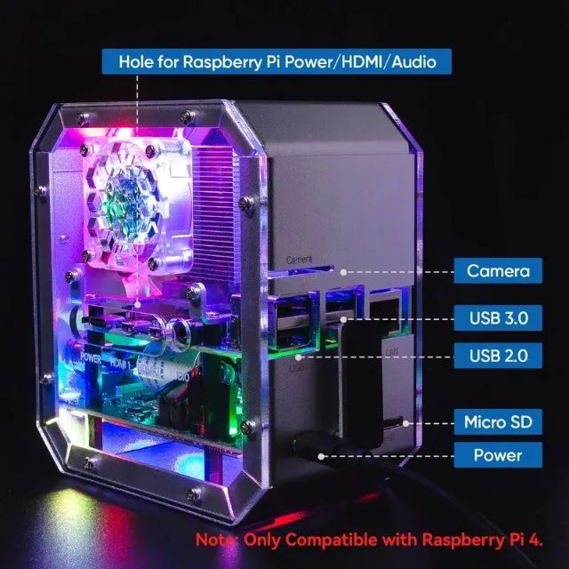 Case Pironman Para Raspberry Pi 4b - Foto 4