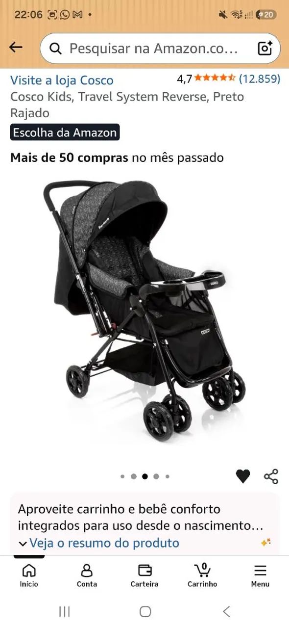 Vendo carrinho de bebe pouco usado<br>R$ 400,00 - Foto 5