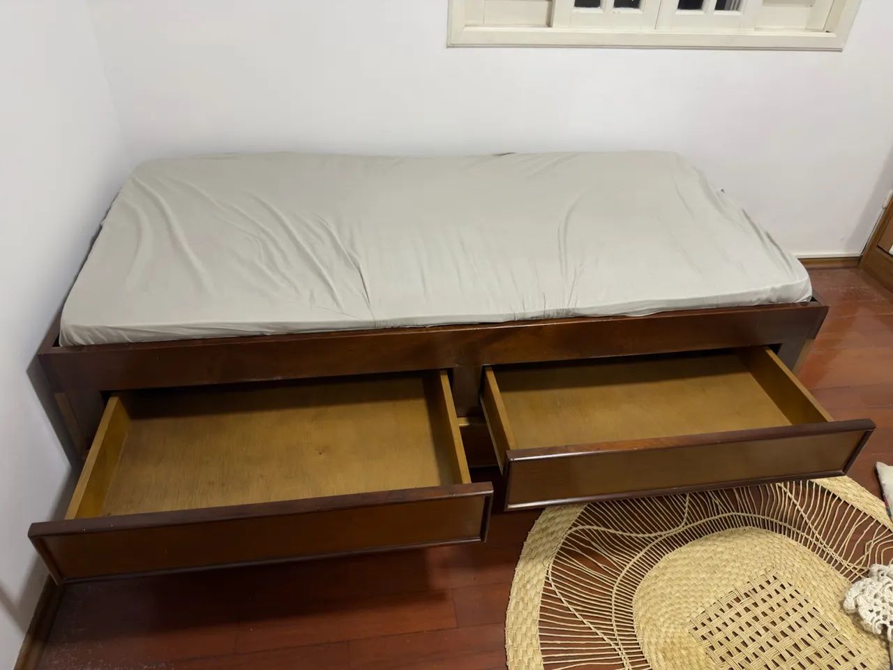 Cama de Solteiro de Madeira com 2 Gavetas + Cama Auxiliar - Foto 2