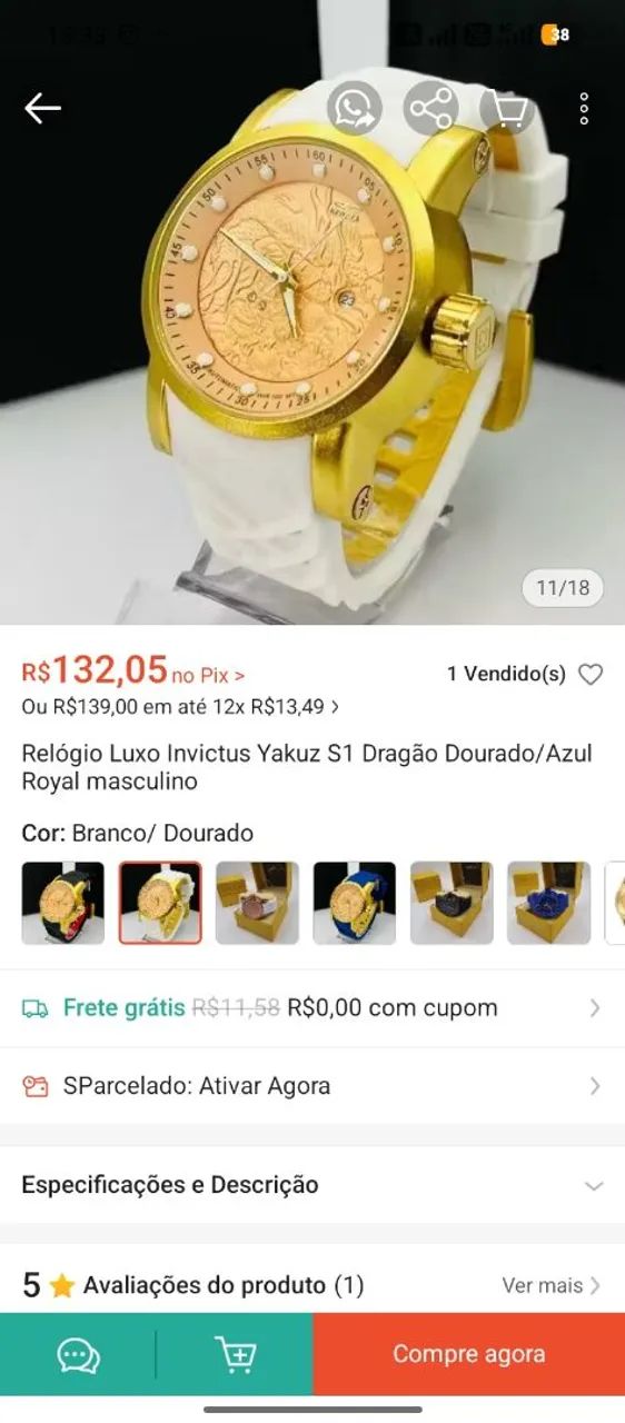 Relógio invicta Yakuza  - Foto 4
