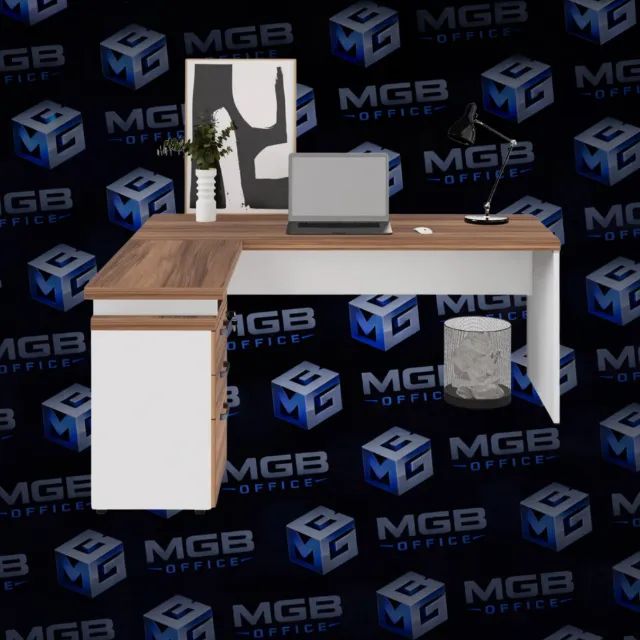 Mesa de Escritório em L com Gavetas e Tranca - (ENTREGAS EM ATÉ 24h)!!