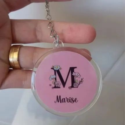 Chaveiro Personalizado Redondo em Acrílico Cristal - 5x5cm