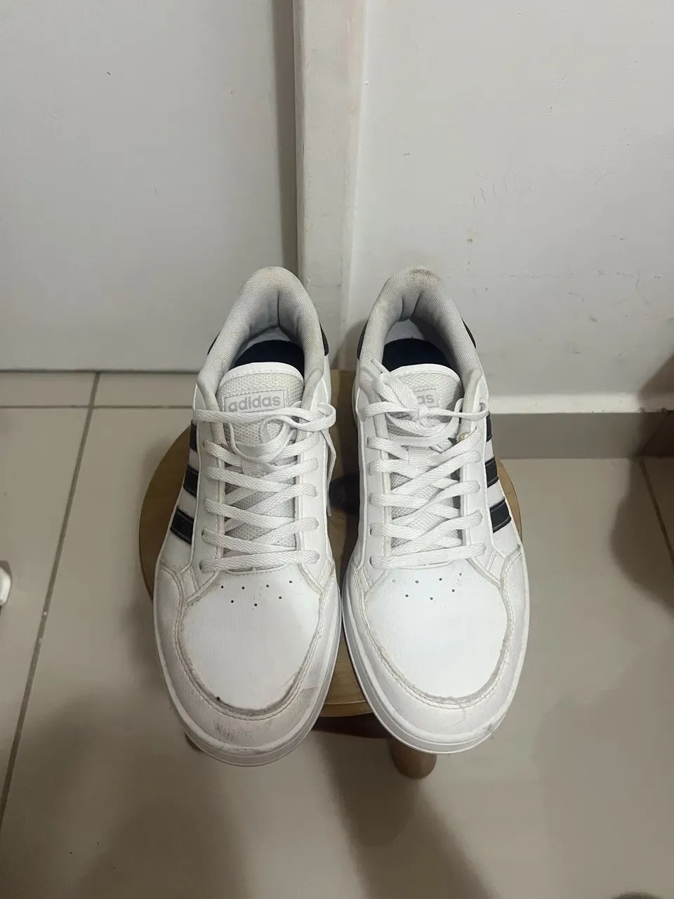 Tênis Breaknet Adidas - Branco + Preto  - Foto 2