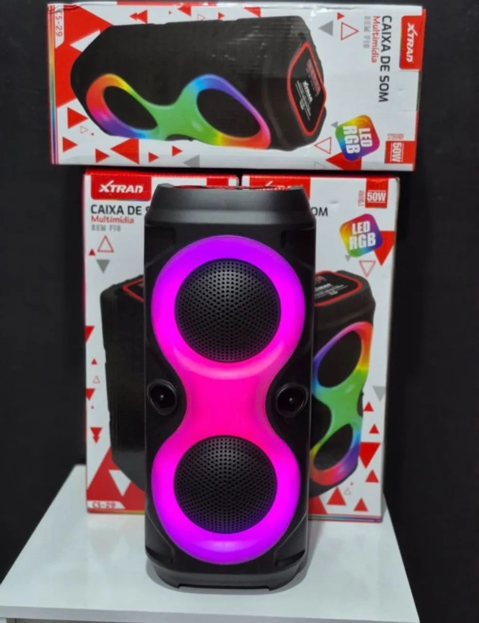 Caixa de Som Bluetooth 50W RGB