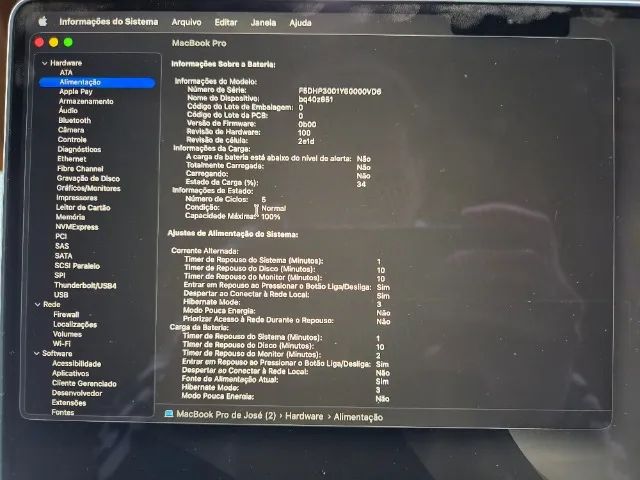 MACBOOK PRO M5 24GB RAM - 1TB SSD EM PERFEITO ESTADO COR PRATA - Foto 5