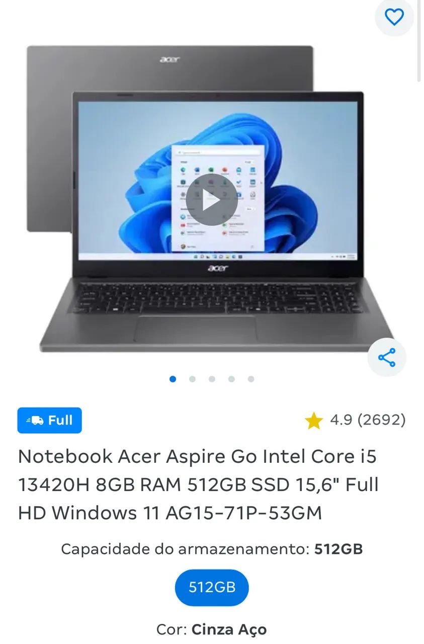 NOTEBOOK Acer Aspire Go Intel Core i5